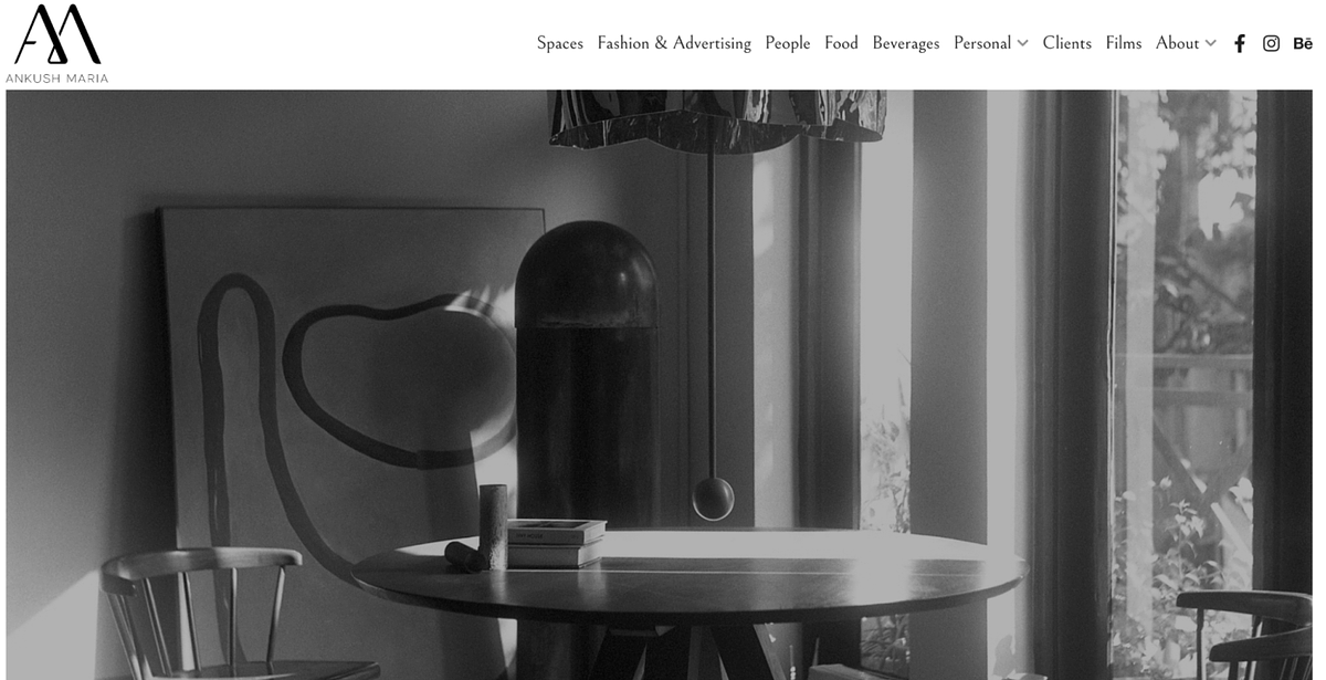 Fashion and advertising porfolio website of Ankush Maria