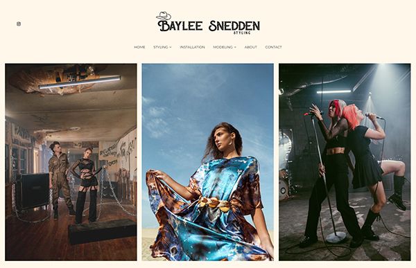 Ejemplos de sitios web de la cartera de Baylee Snedden