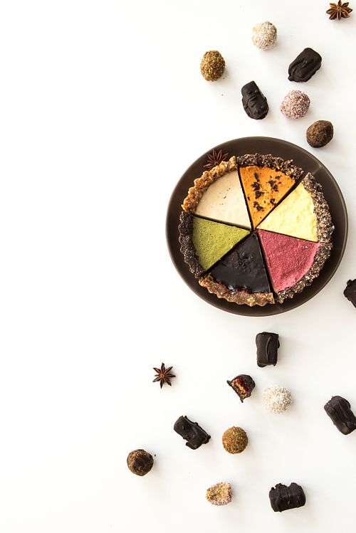 Raw vegan cake selection