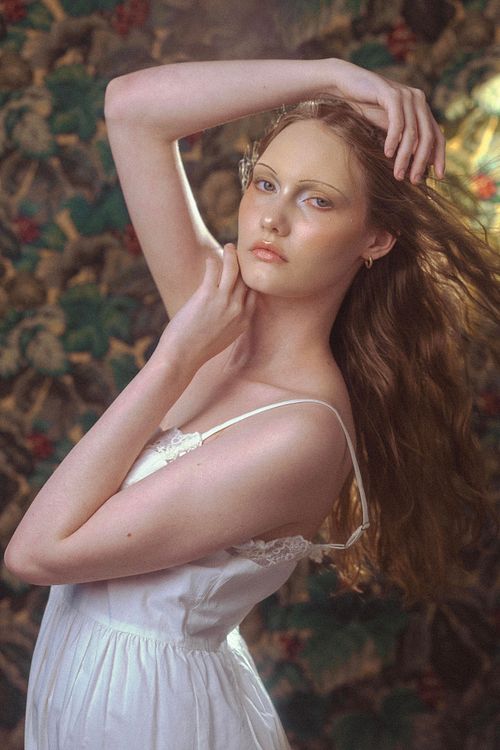 Model in conceptual fashion styling, editorial photography by Mila Filippone, Brisbane.