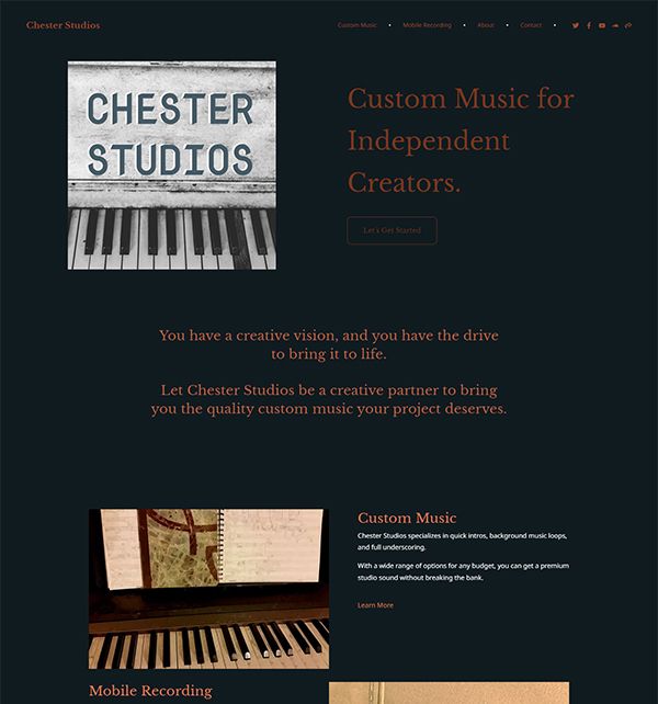 Voorbeelden van Chester Studios Portfolio-websites