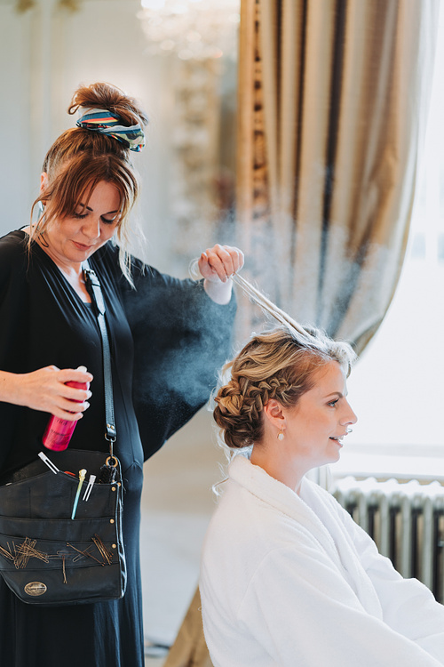 Bride getting ready