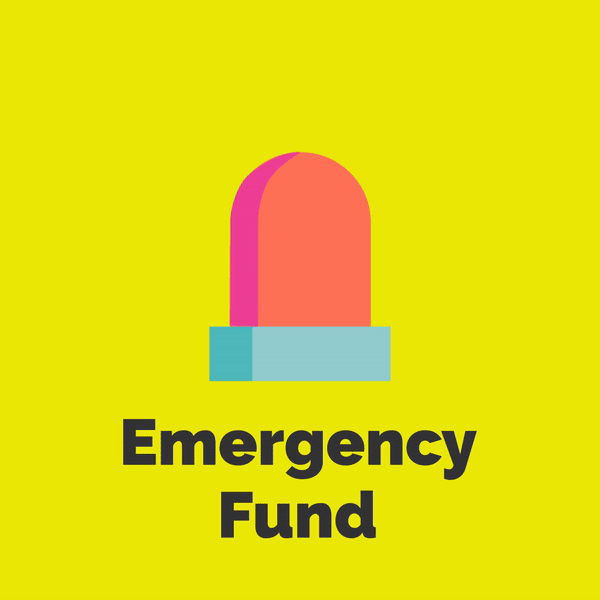 flashing sign and words Emergency Fund