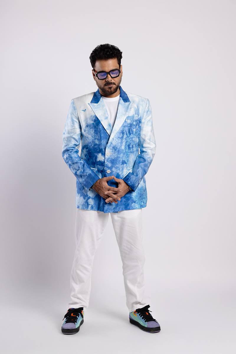 Single Breasted Blazer - Summer Sky