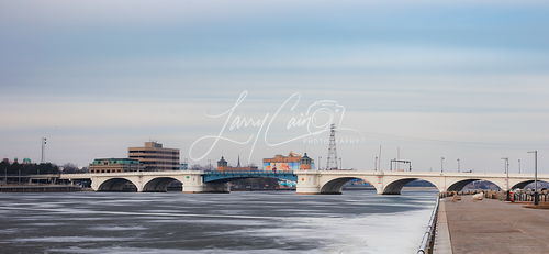 MLK bridge over frozen Maumee River