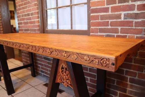 A last picture of a medieval trestle table in use today