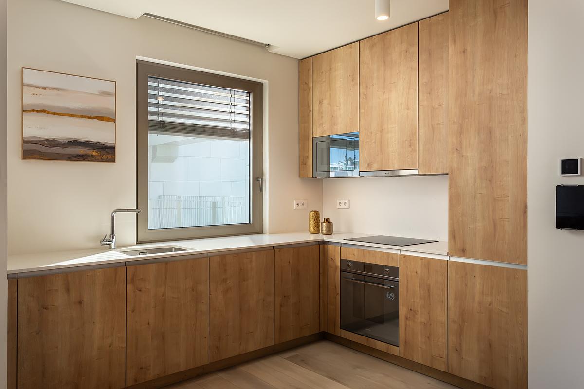 Fotografia imobili&aacute;ria de T1 de luxo com vista mar no Atlantic 