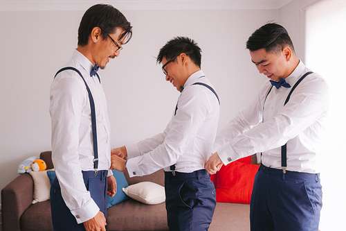 Groom Getting Ready