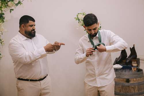 Groom Getting Ready