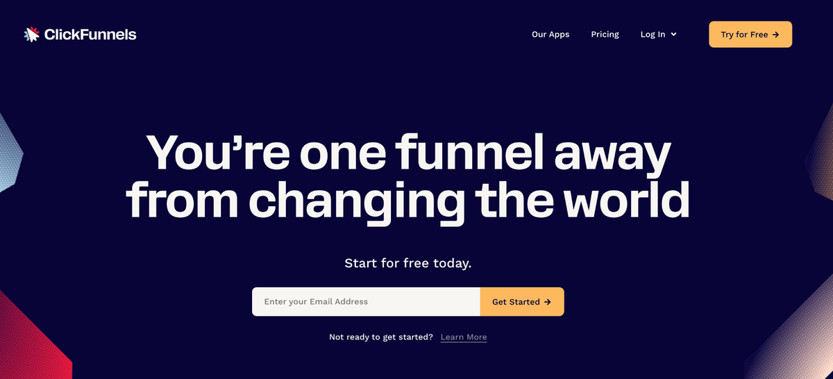 ClickFunnels-startpagina
