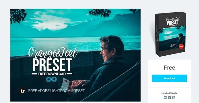 Predefinições de paisagem laranja e azul-petróleo