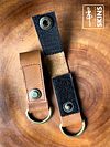 Premium Leather Belt & Bag Loop Key Holder with Brass D-Ring (Set of 2)