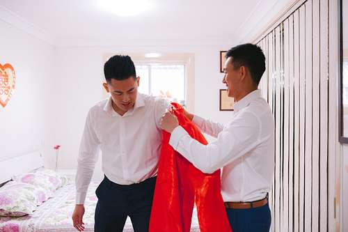 Groom Getting Ready
