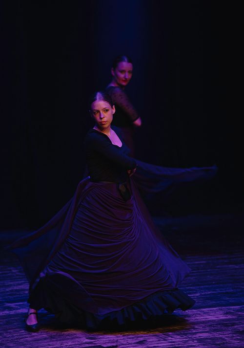 Flamenco school students performing in Poznan at the dance concert