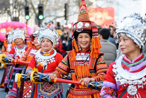 Chinese New Year celebrations parade, Chinatown, London, UK