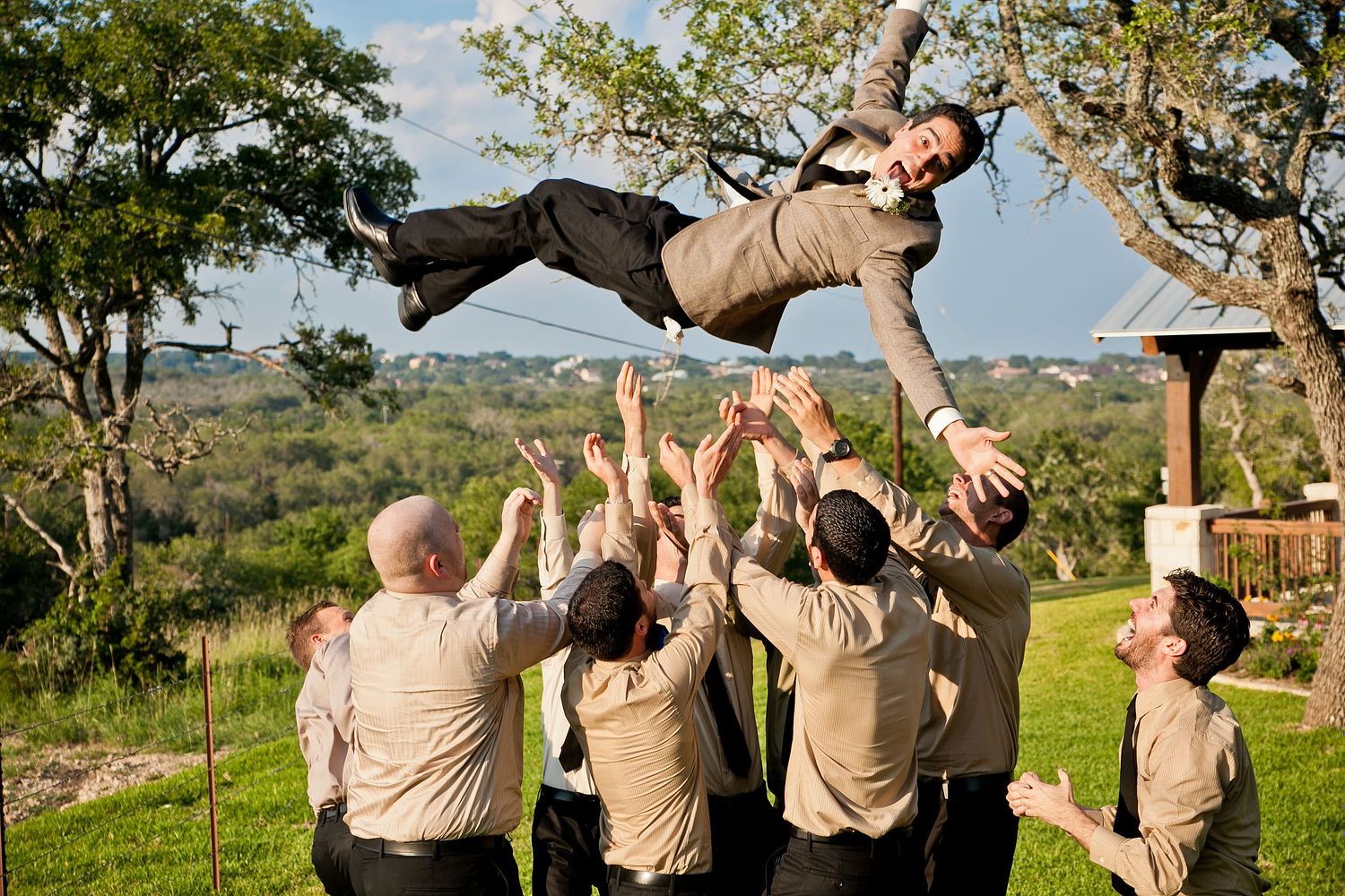Groom and groomsmen portrait New Braunfels TX wedding photography