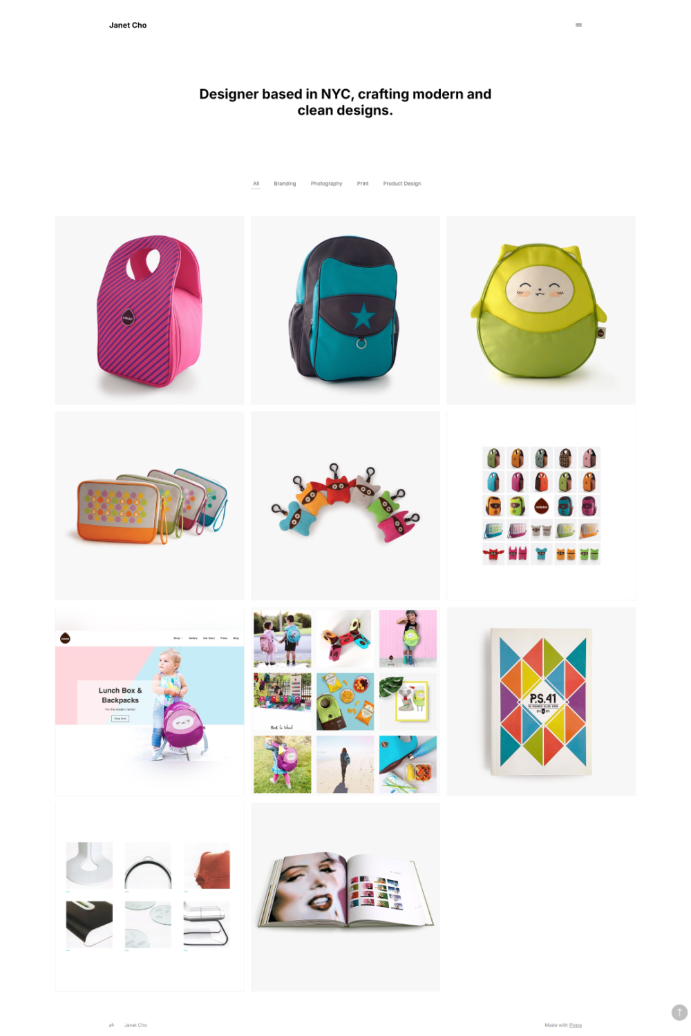 Portafolio de diseño de Janet Cho