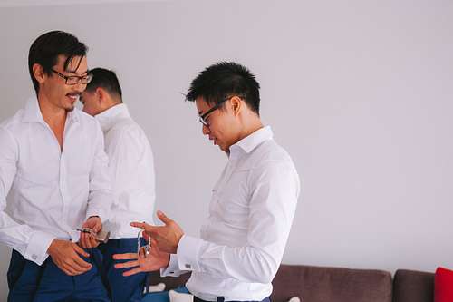 Groom Getting Ready