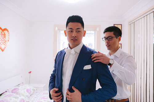 Groom Getting Ready