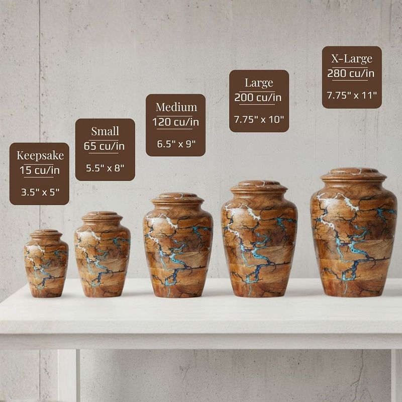 Thunder Strikes Design Wooden Urn for Ashes – Natural Handmade