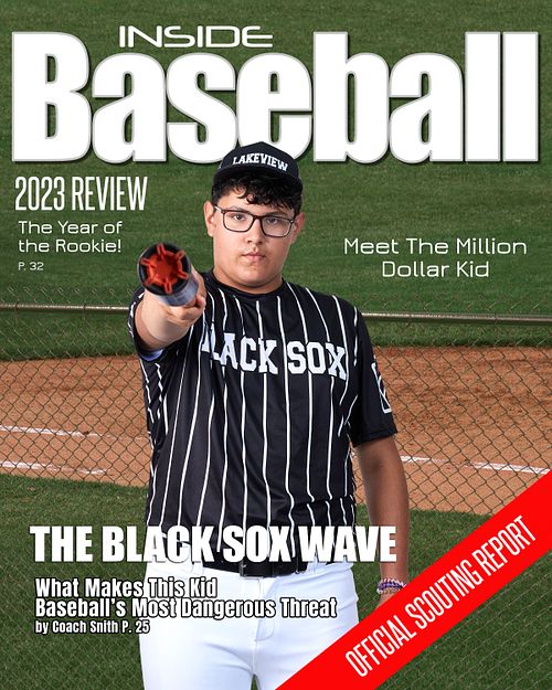 Magazine cover featuring a youth league baseball player taken during league picture day.
