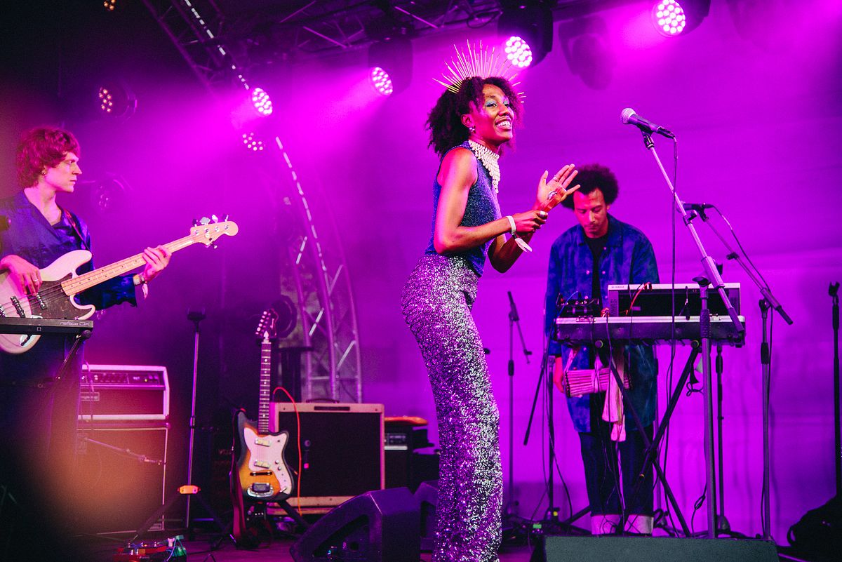 band performing at the music festival