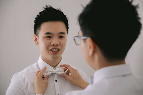 Groom Getting Ready