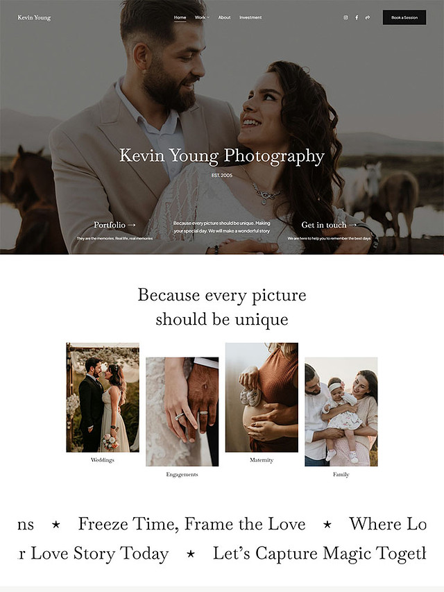 Prim - Pixpa Wedding Portfolio Website Template