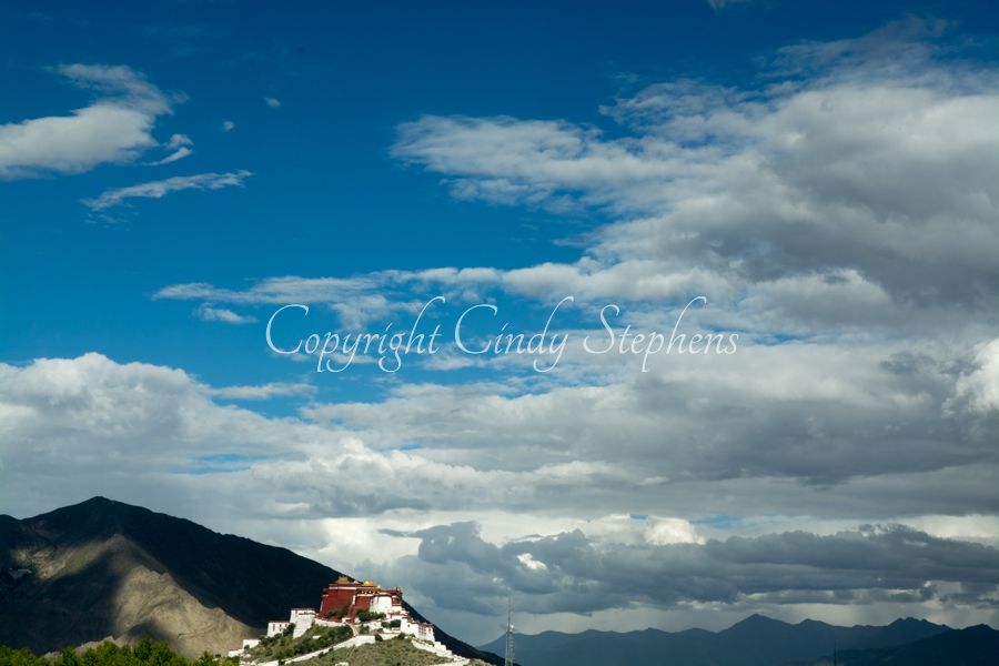 Llasa Tibet landscape with palace in the distance