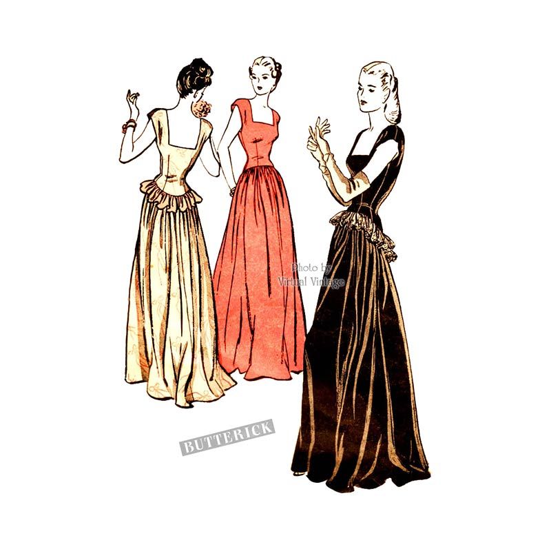 green emerald velvet dress Simplicity 2442: 1940s Strapless Gown Size 34 B Vintage Sewing Pattern –  Vintage4me2