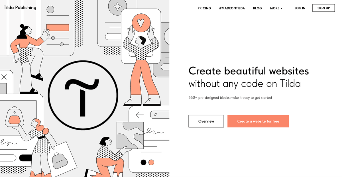 La home page di Tilda