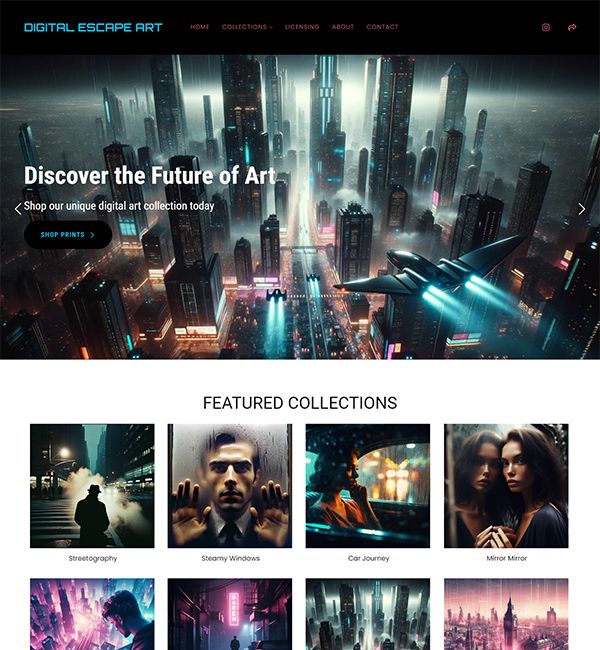 Digital Escape Art Portfolio Website Examples