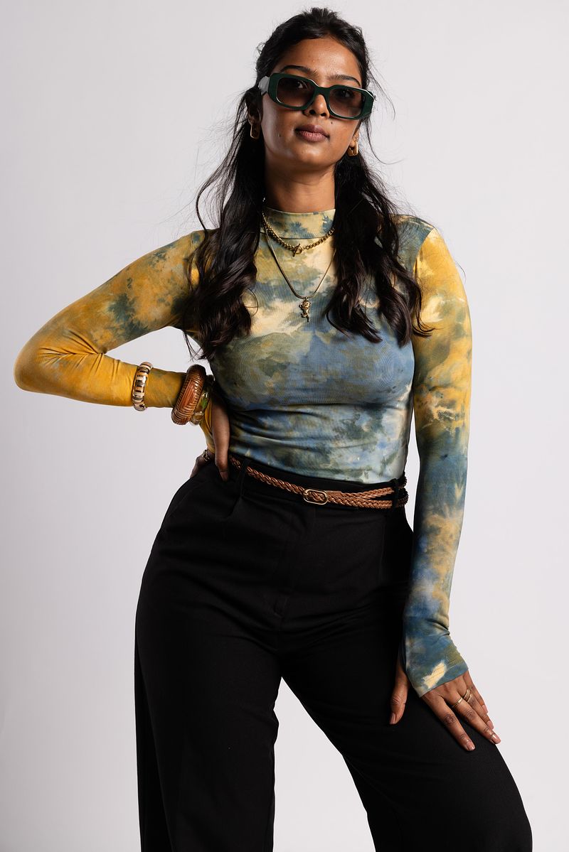 Full Sleeve Leotard Golden Hour (Blue Gold)