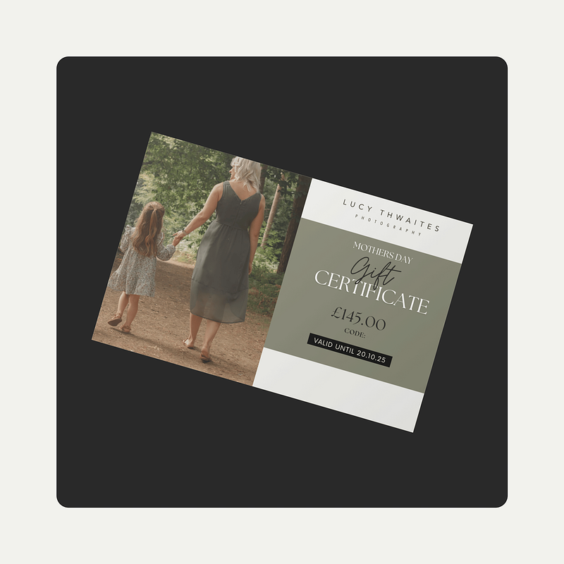 Family Mini Session  Photography Gift Voucher