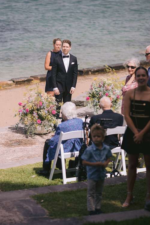 Wedding ceremony at Bradleys Head Amphitheatre