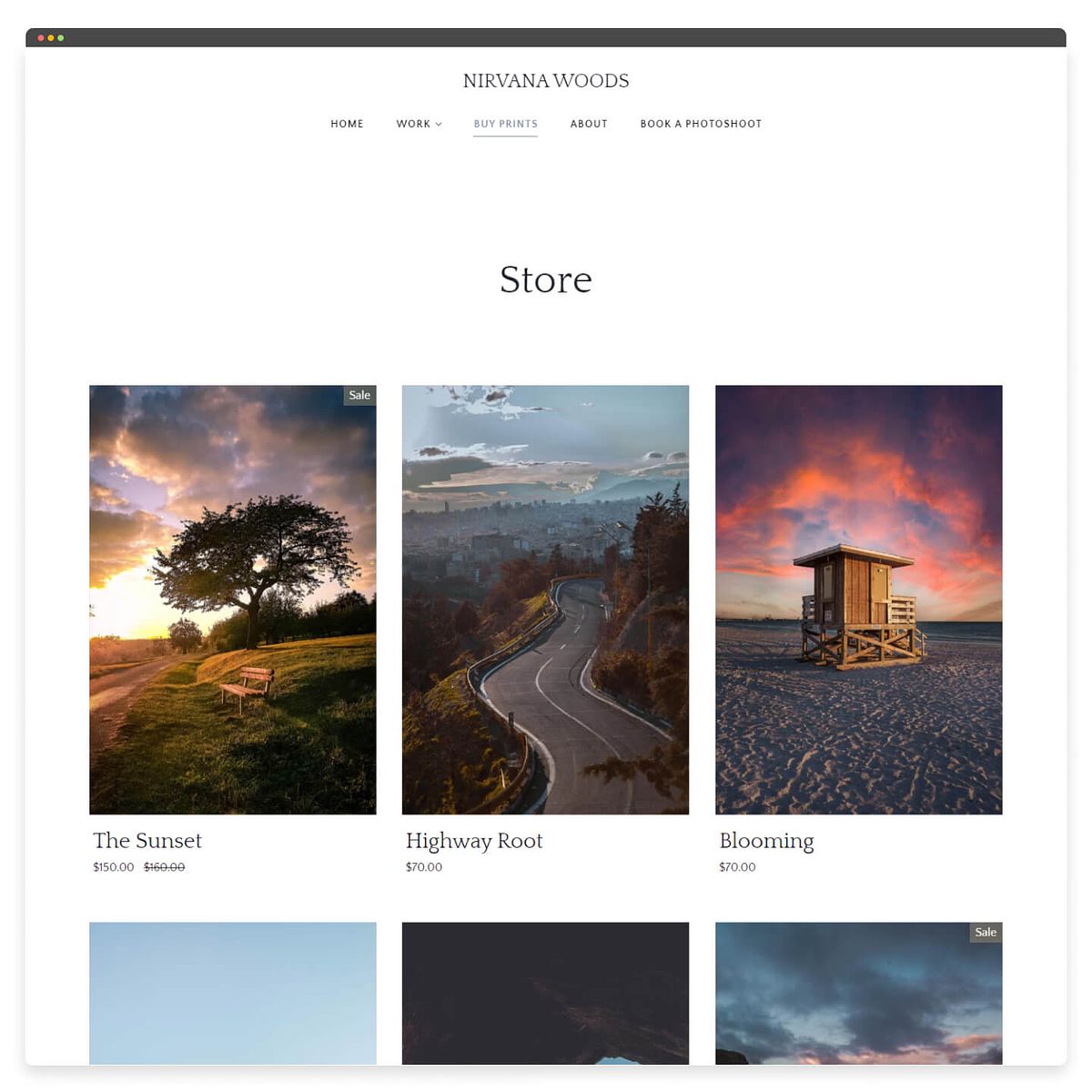 Nirvana - Pixpa Store Template