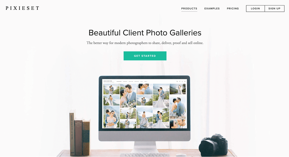 Página de inicio de Pixiset