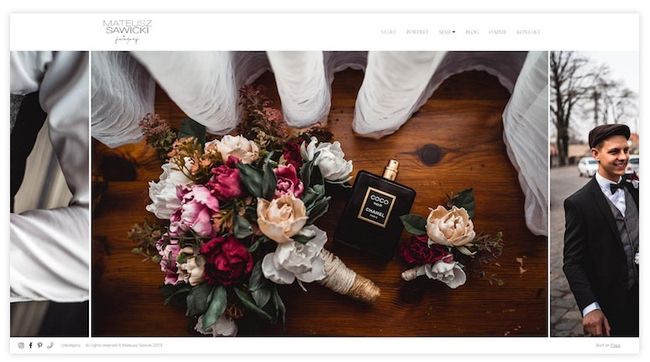 Sito web di fotografia di matrimonio di Mateusz Sawicki