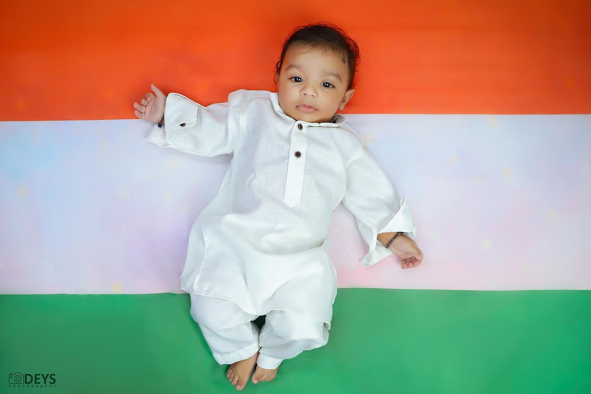 Independence day theme cute baby photoshoot in Rohini