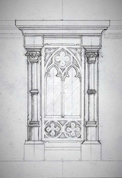 gothic revival side altar pedestal design