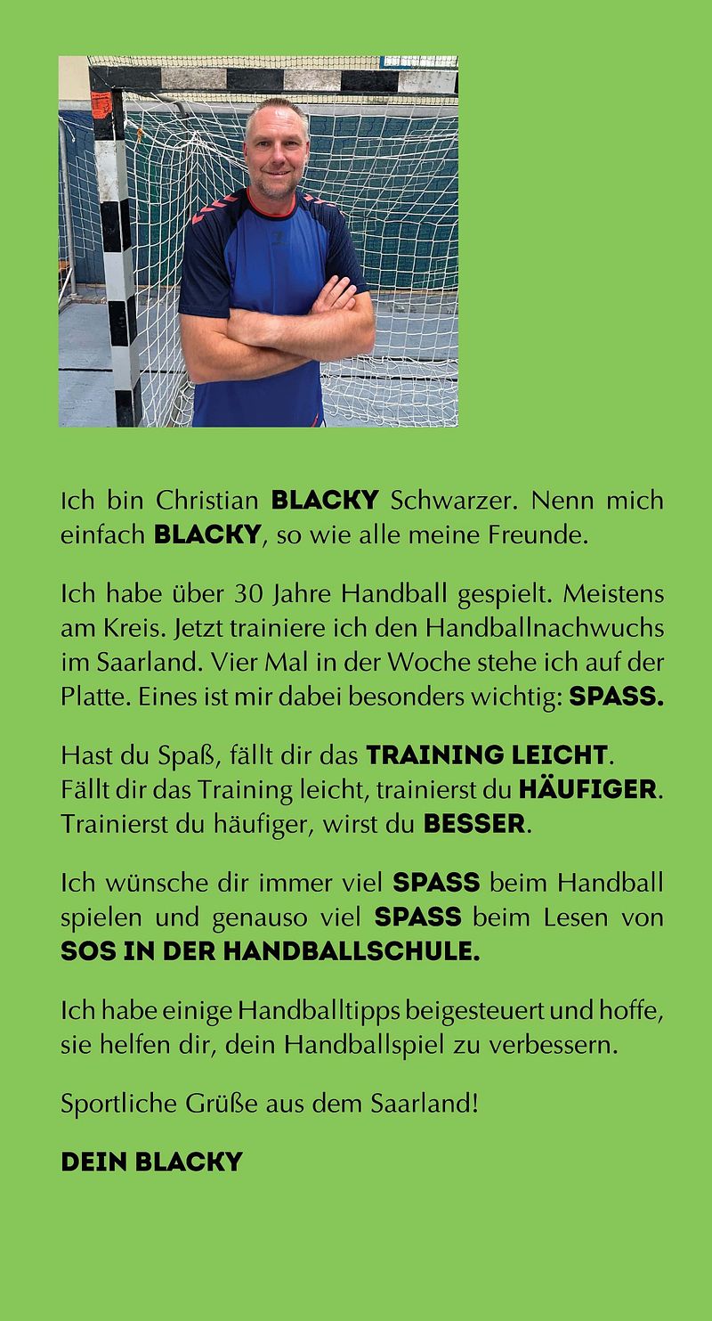 Band 4: SOS in der Handballschule - das Handballbuch mit Weltmeister Christian BLACKY Schwarzer