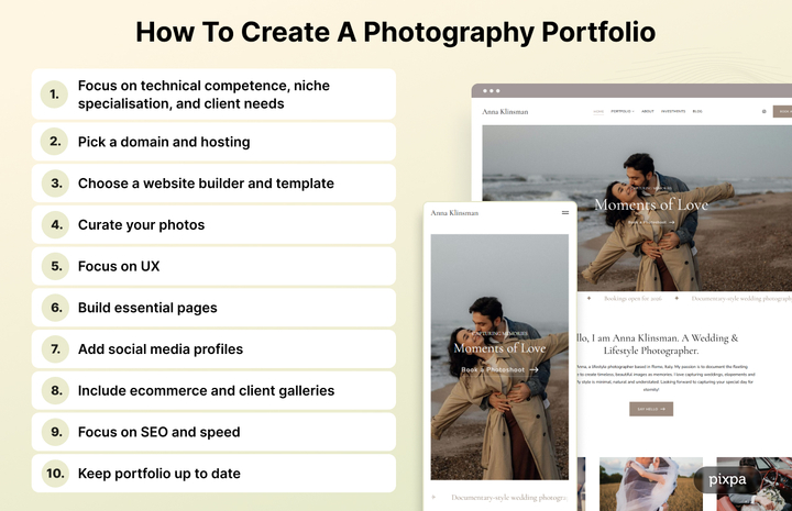Come creare un portfolio fotografico - Lista di controllo