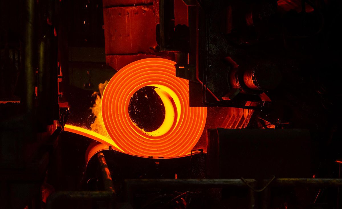 Capturing the transformation of melting steel as it takes shape into hot and cold rolled forms