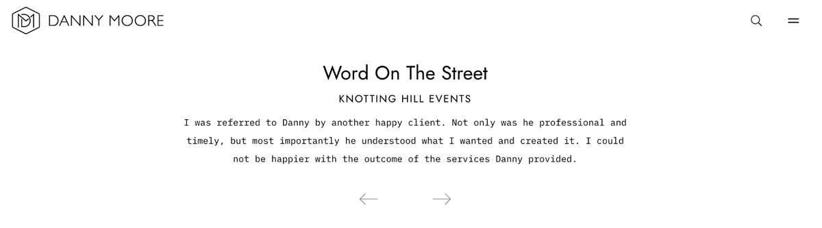 Danny Moore's artist portfolio website