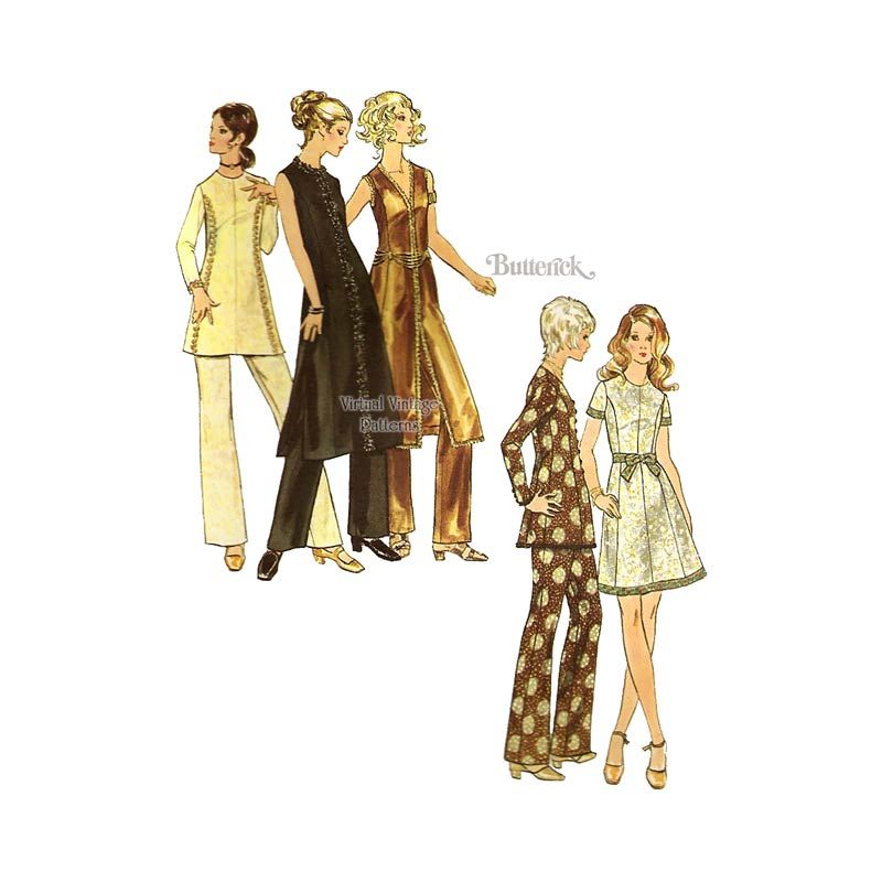 Vintage Sewing Pattern for Evening Dress & Pants, Butterick 5995