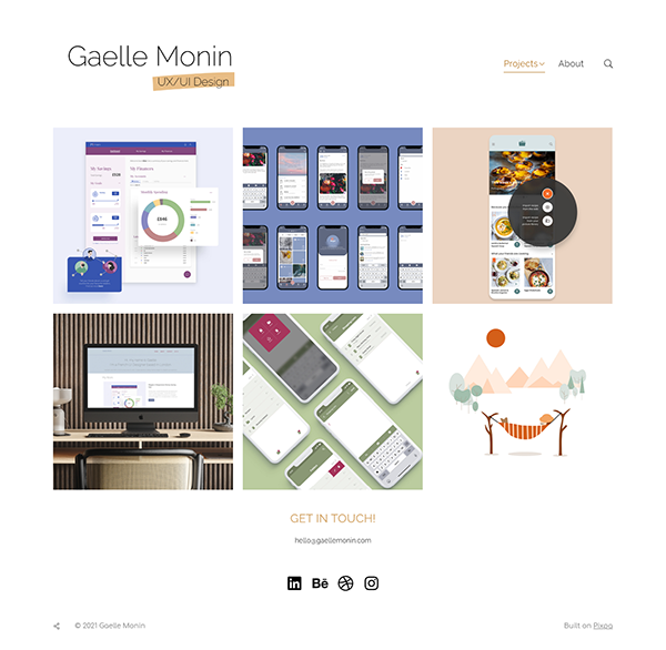 Esempi di siti Web del portfolio Gaelle Monin