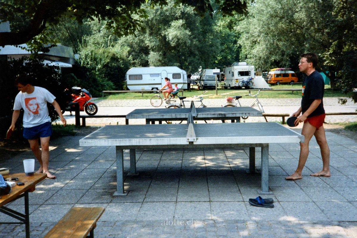 Image of table-tennis during Interrail Tour summer 1995