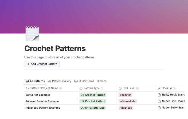 The Personal Crochet Pattern & Project Organizer!