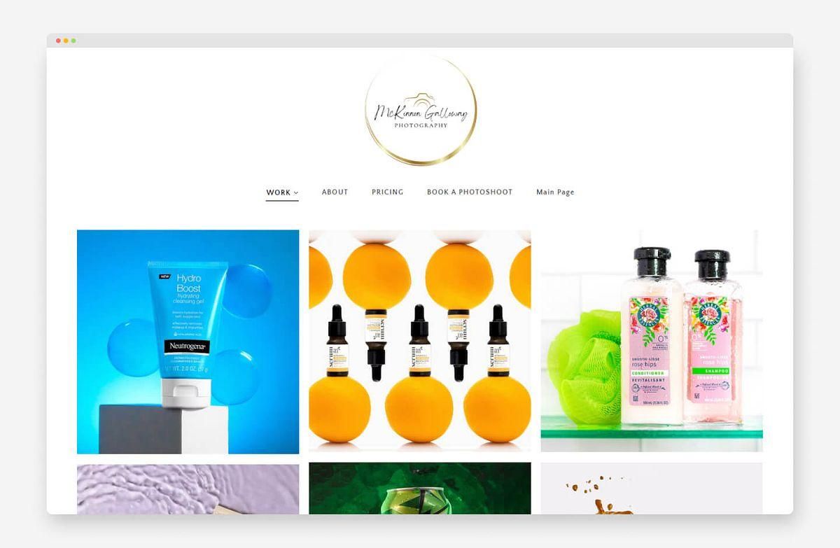 McKinnons Website zur Produktfotografie