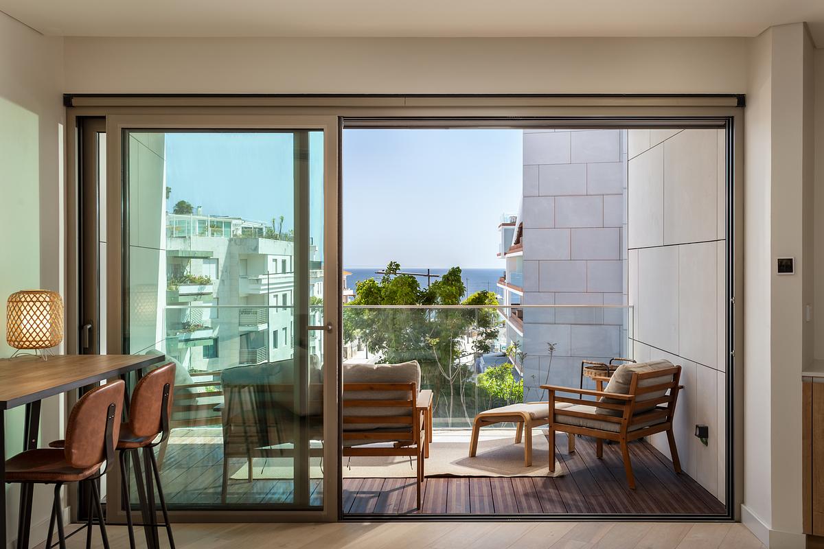 Fotografia imobili&aacute;ria de T1 de luxo com vista mar no Atlantic 